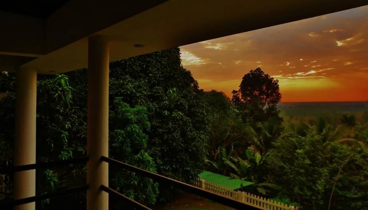 Enjoy a gorgeous sunset from your balcony in the hill top Bungalow.