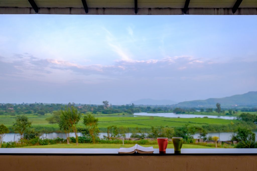 view of the river from the veranda of villa in Igatpuri