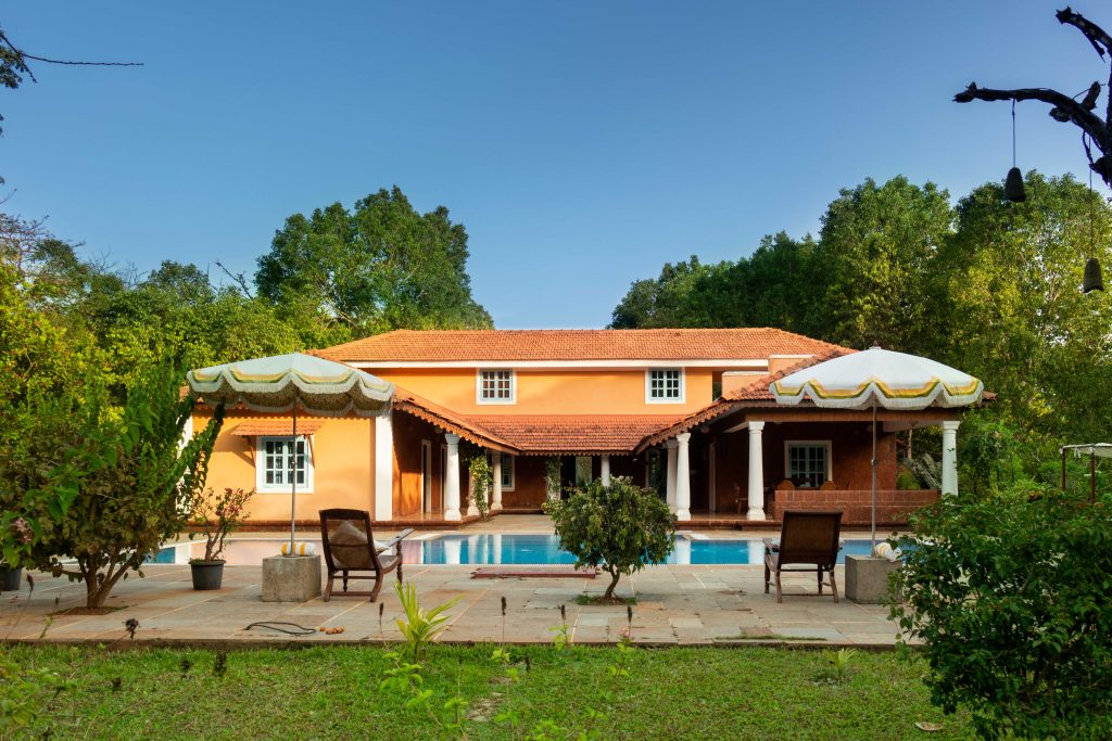 Typical Goan villa with a pool.