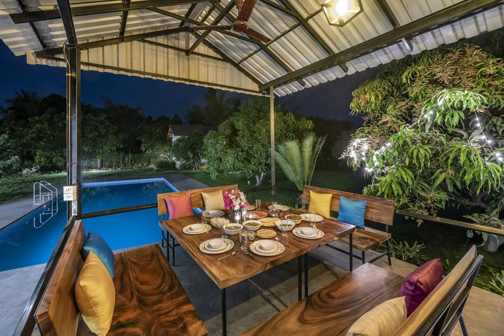 private villa with pool near mumbai for family meal