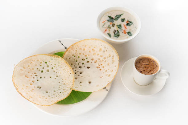 Appam Served With Stew and Filter Coffee