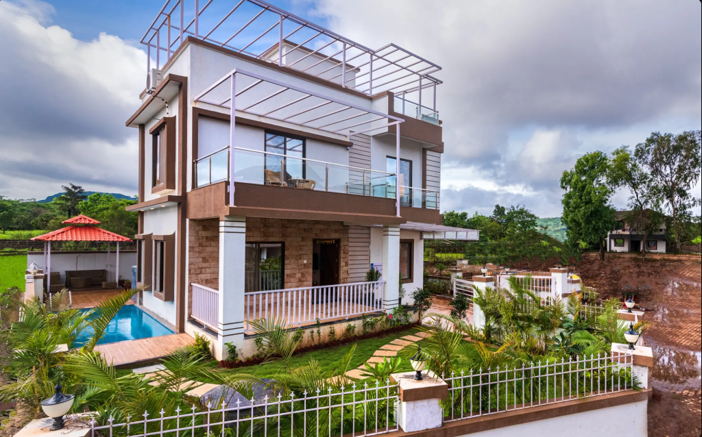 SaffronStays Aster private pool villa overlooking the Sahyadris near Lonavala